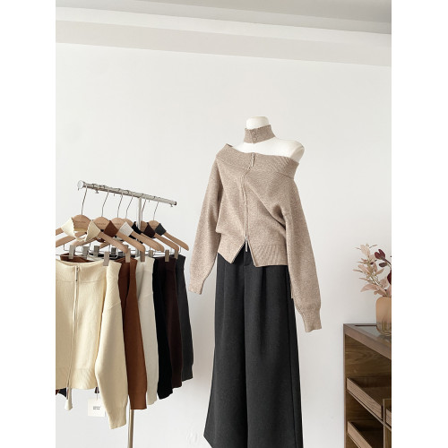 2025秋季新款韓系溫柔風減齡百搭一字肩毛衣女顯瘦氣質小衆上衣潮