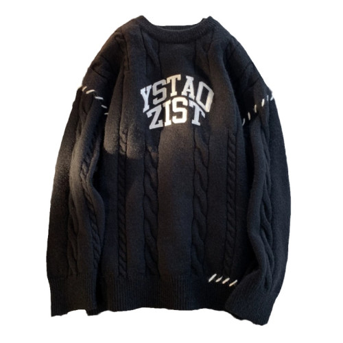 毛衣高級感男冬季潮牌加厚外套秋冬款美式重磅復古日系慵懶針織衫