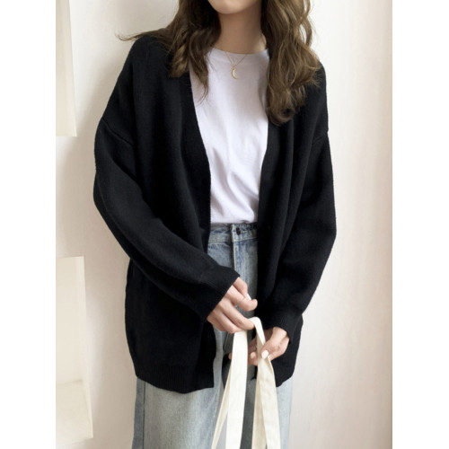 很仙的奶黃色針織毛衣開衫女短款小香風外套寬松春秋百搭慵懶風潮