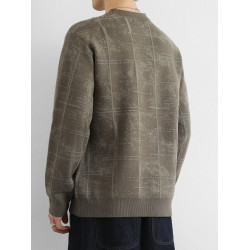 美式復古毛衣男士秋冬季寬松慵懶風針織衫上衣紋理感提花加厚線衣