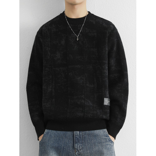 美式復古毛衣男士秋冬季寬松慵懶風針織衫上衣紋理感提花加厚線衣 美式復古毛衣男士秋冬季寬松慵懶風針織衫上衣紋理感提花加厚線衣