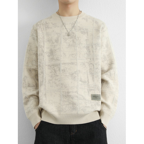 美式復古毛衣男士秋冬季寬松慵懶風針織衫上衣紋理感提花加厚線衣 美式復古毛衣男士秋冬季寬松慵懶風針織衫上衣紋理感提花加厚線衣