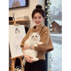 氣質高級感不規則收腰針織衫毛衣女秋冬季溫柔小個子短款洋氣上衣