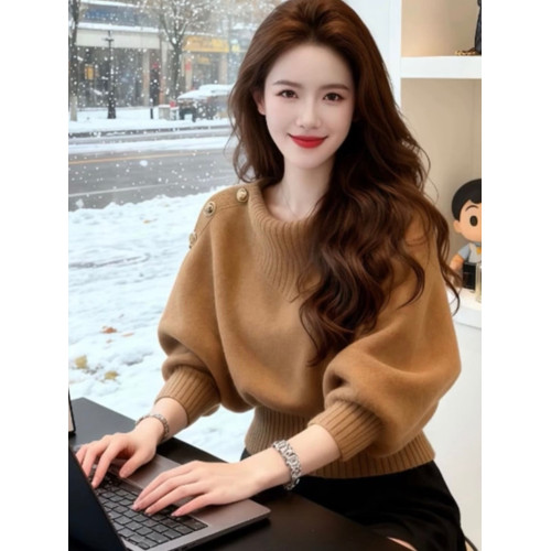 氣質高級感不規則收腰針織衫毛衣女秋冬季溫柔小個子短款洋氣上衣