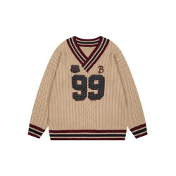 美式復古字母針織毛衣女秋冬2025新款慵懶寬松百搭設計感國潮上衣