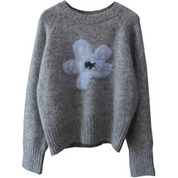 2025秋冬新款韓版圓領撞色減齡軟糯保暖百搭套頭毛衣女