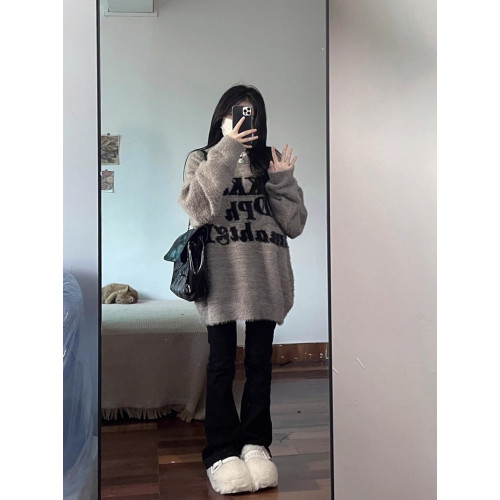 水貂絨毛衣女小個子秋冬加厚高級感寬松慵懶風軟糯奶fufu針織外套