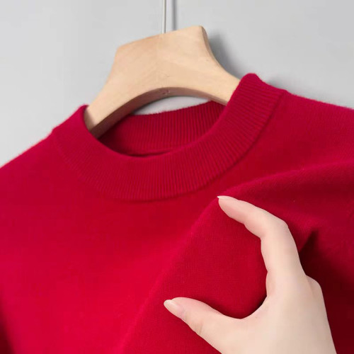 中年仿羊毛衫男羊毛保暖半高領秋冬裝仿羊絨衫針織打底毛衣