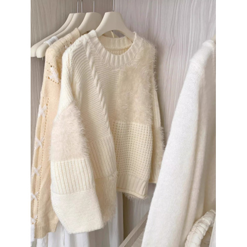 毛衣女春季加厚2025新款寬鬆外穿慵嬾風設計感小衆針織打底衫上衣