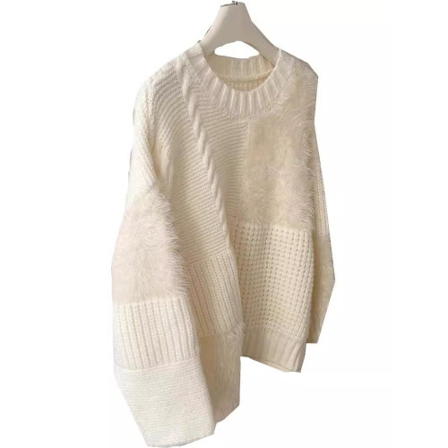 毛衣女春季加厚2025新款寬鬆外穿慵嬾風設計感小衆針織打底衫上衣