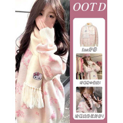 卡通凱蒂貓日系復古慵嬾風毛衣女秋冬寬鬆外穿學生軟糯針織衫上衣