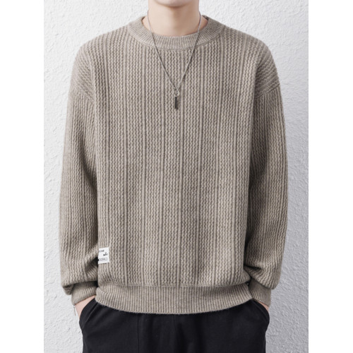 圓領毛衣男冬季2025新款加厚針織衫寬松大碼打底衫潮流保暖毛線衣