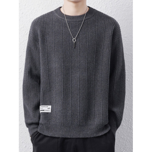 圓領毛衣男冬季2025新款加厚針織衫寬松大碼打底衫潮流保暖毛線衣