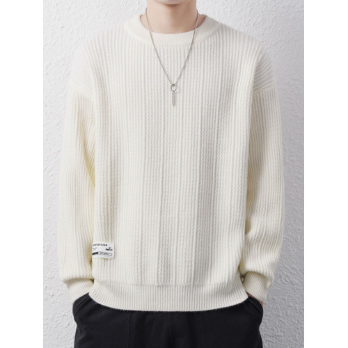 圓領毛衣男冬季2025新款加厚針織衫寬松大碼打底衫潮流保暖毛線衣