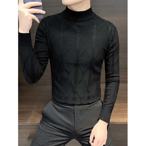 半高領毛衣男士秋冬季2025新款男裝高級感內搭中領針織打底衫男款