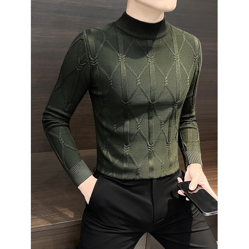 半高領毛衣男士秋冬季2025新款男裝高級感內搭中領針織打底衫男款