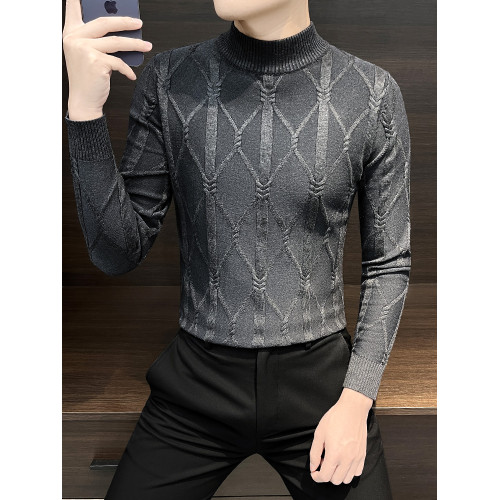 半高領毛衣男士秋冬季2025新款男裝高級感內搭中領針織打底衫男款