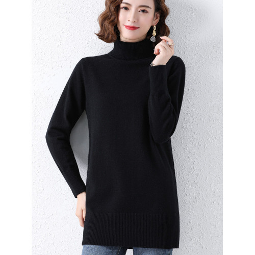 鄂爾多斯市羊絨衫打底內搭秋中長款100純羊毛高領毛衣女冬季加厚 鄂爾多斯市羊絨衫打底內搭秋中長款100純羊毛高領毛衣女冬季加厚