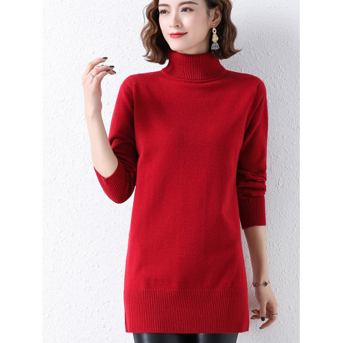 鄂爾多斯市羊絨衫打底內搭秋中長款100純羊毛高領毛衣女冬季加厚 鄂爾多斯市羊絨衫打底內搭秋中長款100純羊毛高領毛衣女冬季加厚