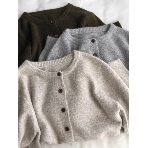 高級感復古圓領毛衣外套女2025秋冬新款簡約短款慵懶軟糯針織開衫 高級感復古圓領毛衣外套女2025秋冬新款簡約短款慵懶軟糯針織開衫