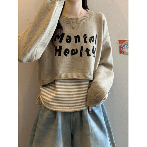 2025秋冬新款韓版條紋吊帶背心外搭罩衫針織衫毛衣曡穿上衣套裝女 2025秋冬新款韓版條紋吊帶背心外搭罩衫針織衫毛衣曡穿上衣套裝女