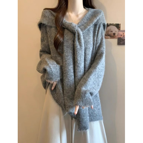 假兩件披肩海軍領黃色正肩毛衣女2025秋冬大碼胖mm中長款針織上衣 假兩件披肩海軍領黃色正肩毛衣女2025秋冬大碼胖mm中長款針織上衣