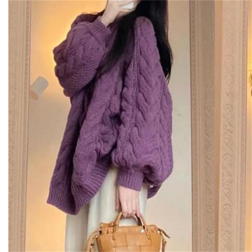 2025春秋冬新款甜美清新麻花毛衣女寬松顯瘦套頭針織衫穿搭慵懶