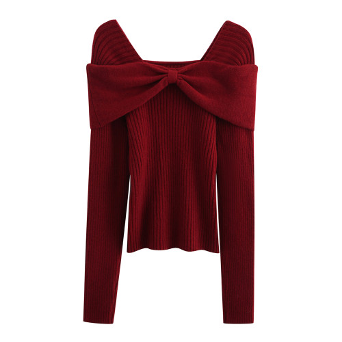 羋小可聖誕穿搭紅色本命年內搭毛衣女秋冬一字肩毛針織衫打底上衣 羋小可聖誕穿搭紅色本命年內搭毛衣女秋冬一字肩毛針織衫打底上衣