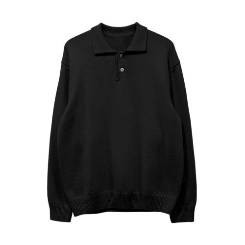 潮流新款東大門韓國男裝翻領毛衣男設計師polo領親膚寬松針織衫