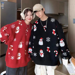 新年聖誕情侶裝秋冬季毛衣服2025新款爆款roora韓系慵懶風外套潮