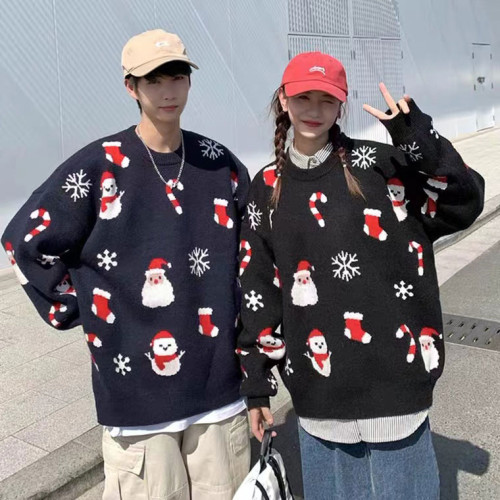 新年聖誕情侶裝秋冬季毛衣服2025新款爆款roora韓系慵懶風外套潮