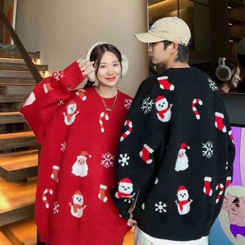 新年聖誕情侶裝秋冬季毛衣服2025新款爆款roora韓系慵懶風外套潮
