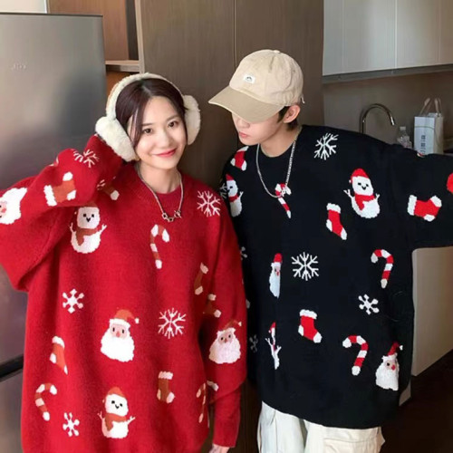 新年聖誕情侶裝秋冬季毛衣服2025新款爆款roora韓系慵懶風外套潮
