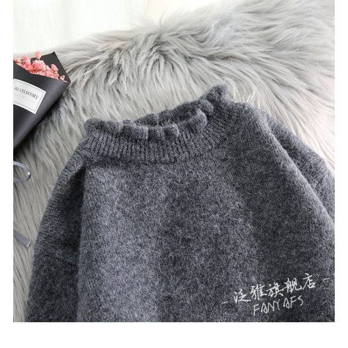 2023秋冬新款韓版加厚打底毛衣裙中長款過膝寬松半高領針織連衣裙