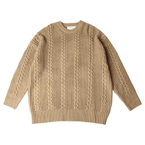 矇馬特先生 水瓶座秋冬大地色系毛衣 純色基礎款麻花寬鬆百搭針織