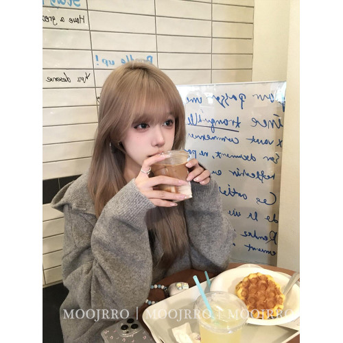 灰色拉鍊連帽毛衣開衫女秋冬季加厚寬松慵懶風松弛感針織衫外套 灰色拉鍊連帽毛衣開衫女秋冬季加厚寬松慵懶風松弛感針織衫外套