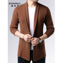 春秋季韓版chic港風針織開衫男士帥氣中長款加厚毛衣外套男裝線衫