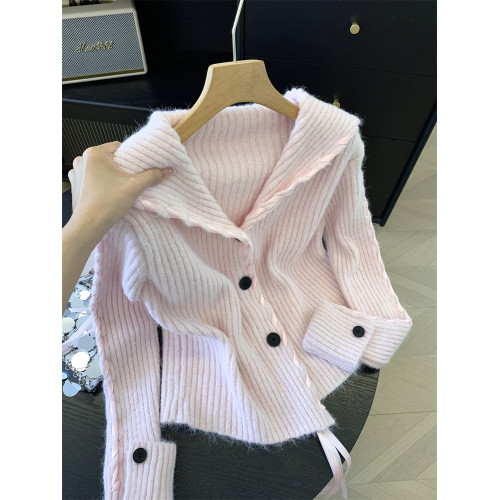 Jade Closet店推薦~美德拉甜美風設計感針織開衫毛衣外套秋冬