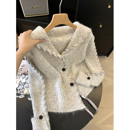 Jade Closet店推薦~美德拉甜美風設計感針織開衫毛衣外套秋冬