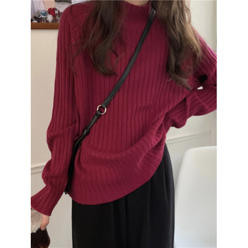 大碼女裝韓版新款百搭慵懶寬松加厚上衣秋冬季胖MM套頭半高領毛衣