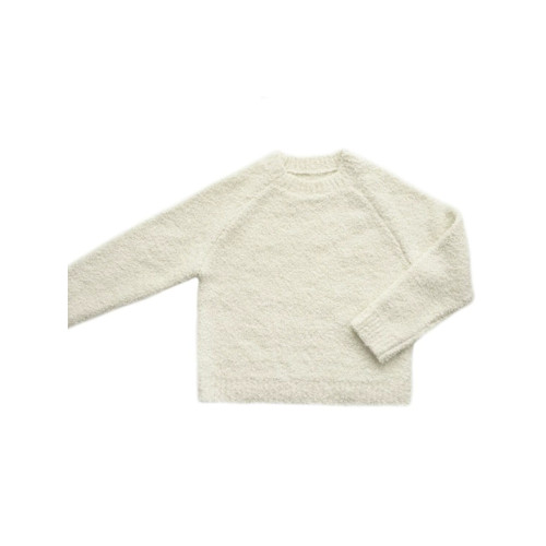 日系慵懶復古白色毛衣女秋冬內搭高級感超好看半邊絨加厚針織上衣