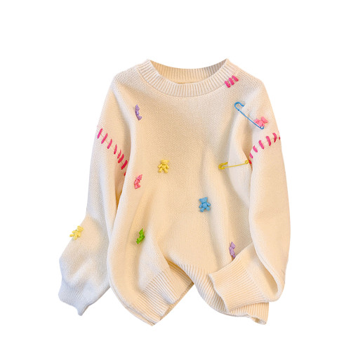 Cara CLUB大碼加厚甜美風針織毛衣女早秋季時尚氣質顯瘦減齡上衣