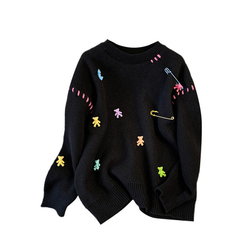 Cara CLUB大碼加厚甜美風針織毛衣女早秋季時尚氣質顯瘦減齡上衣