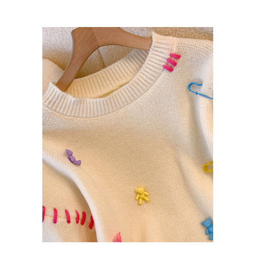 Cara CLUB大碼加厚甜美風針織毛衣女早秋季時尚氣質顯瘦減齡上衣