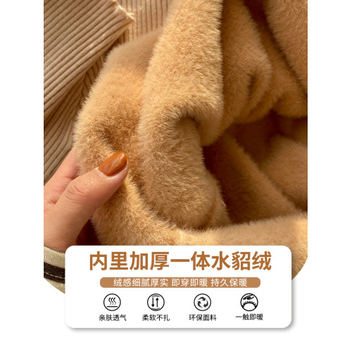 加絨打底衫女2025新款白色毛衣秋冬內搭加厚一體絨半高領冬季上衣