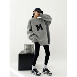 圓領加厚毛衣女冬季2025新款爆款外穿上衣百搭休閒套頭軟糯針織衫