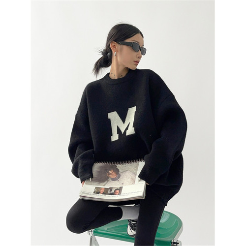 圓領加厚毛衣女冬季2025新款爆款外穿上衣百搭休閒套頭軟糯針織衫