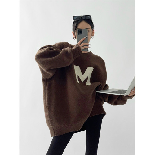 圓領加厚毛衣女冬季2025新款爆款外穿上衣百搭休閒套頭軟糯針織衫