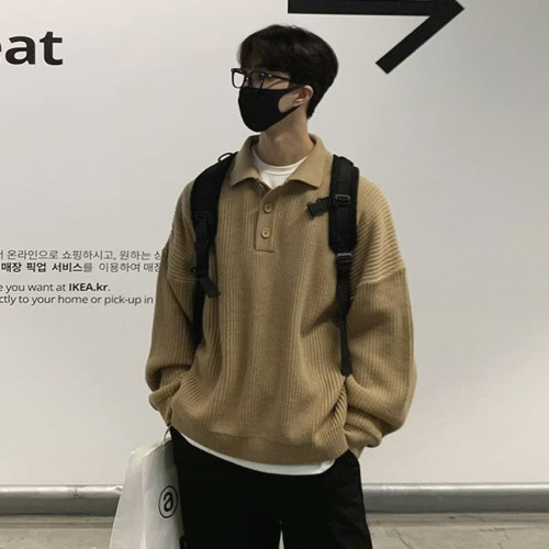 美式cityboy針織polo衫男高級感寬松套頭毛衣翻領外套襯衣羊毛衫 美式cityboy針織polo衫男高級感寬松套頭毛衣翻領外套襯衣羊毛衫