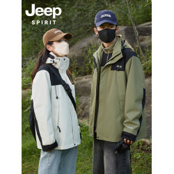 JEEP SPIRIT沖鋒外套女2025新款秋冬情侶三合一超好看防風厚衣服